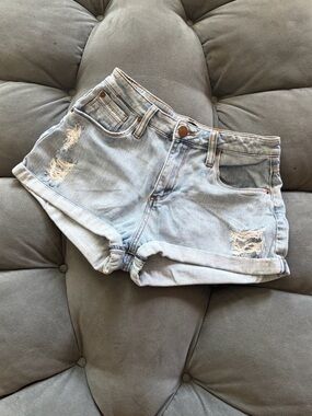 STS Blue Light Wash Distressed Denim Shorts